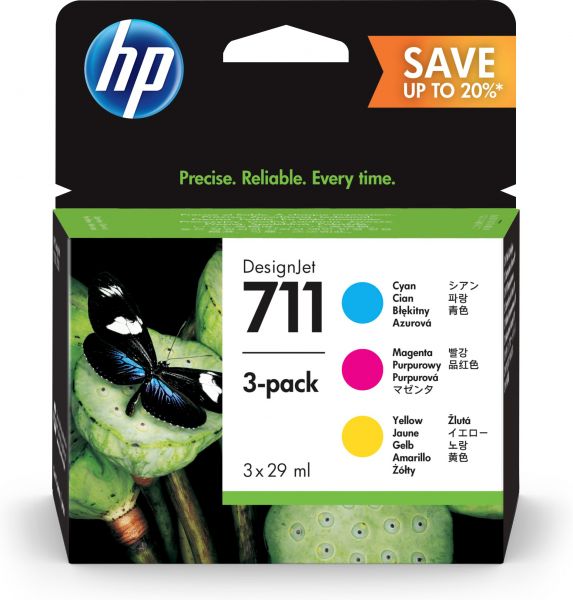 INK HP MULTIPACK P2V32A N711 CIANO/MAGENTA/GIALLO 2X29ML foto 2