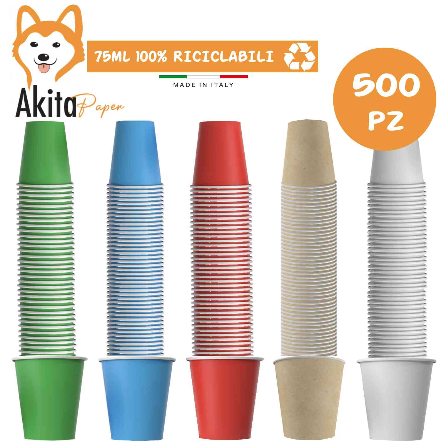 500 Bicchierini caffe' monouso di carta Biodegradabile e Compostabile da  75ml - Nonsoloinformatica