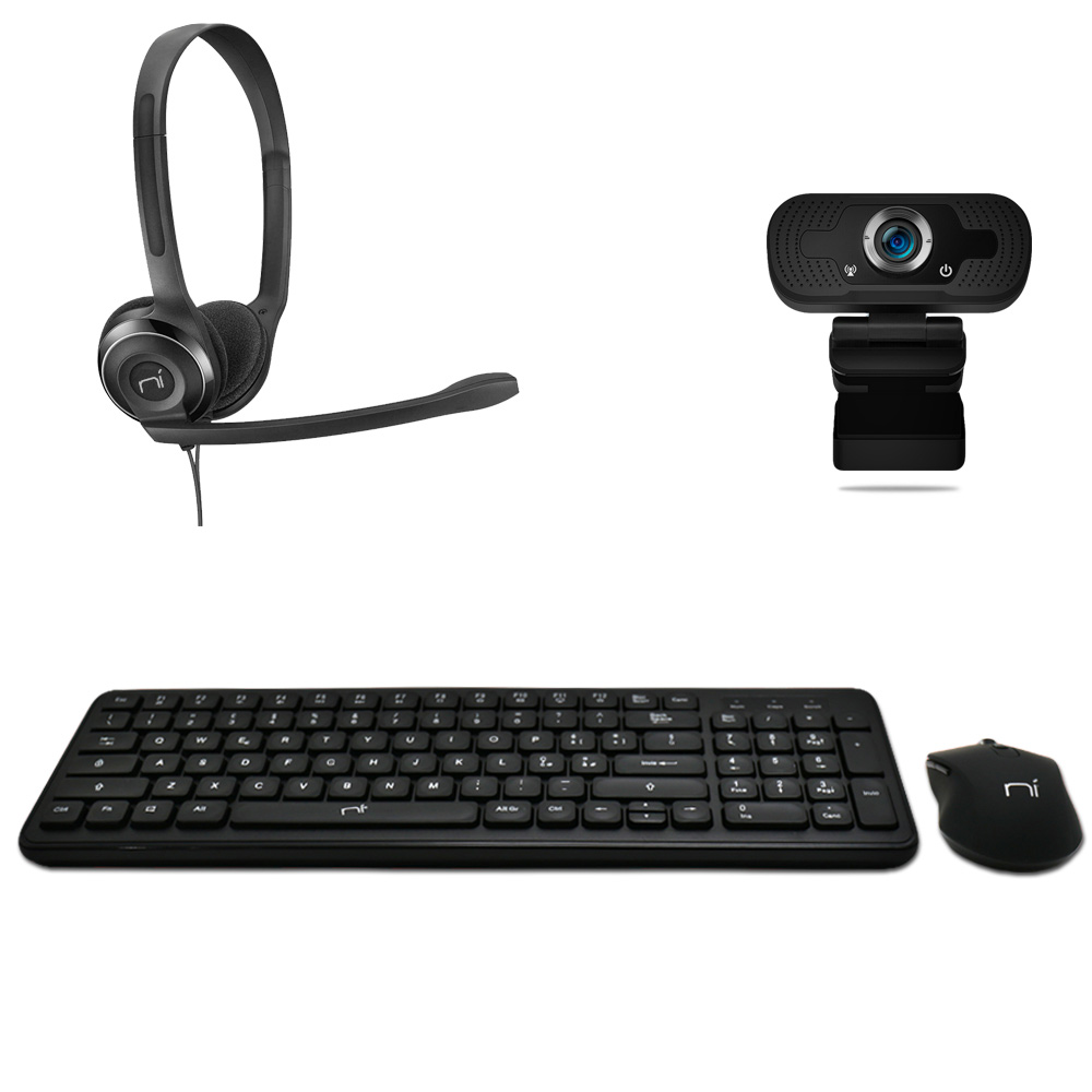 Accessori smart working e didattica a distanza 4in1 mouse tastiera webcam cuffie foto 2