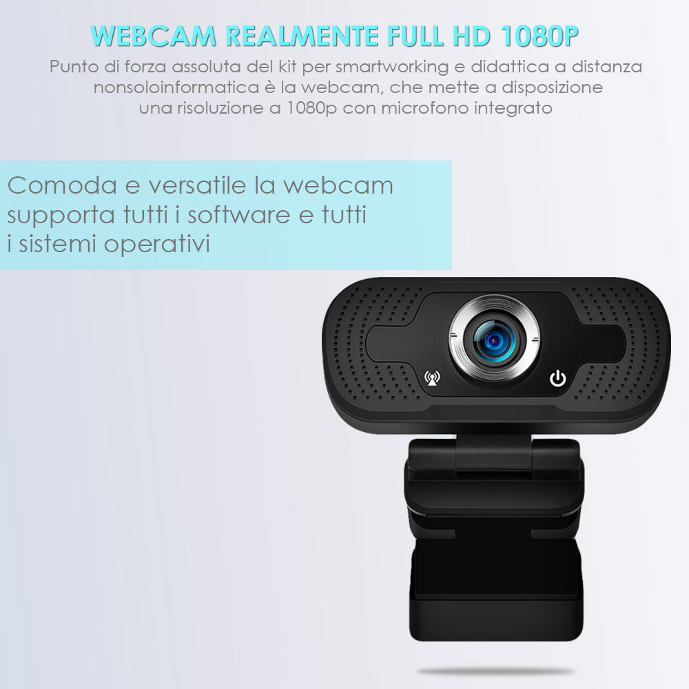 Accessori smart working e didattica a distanza 4in1 mouse tastiera webcam cuffie foto 4