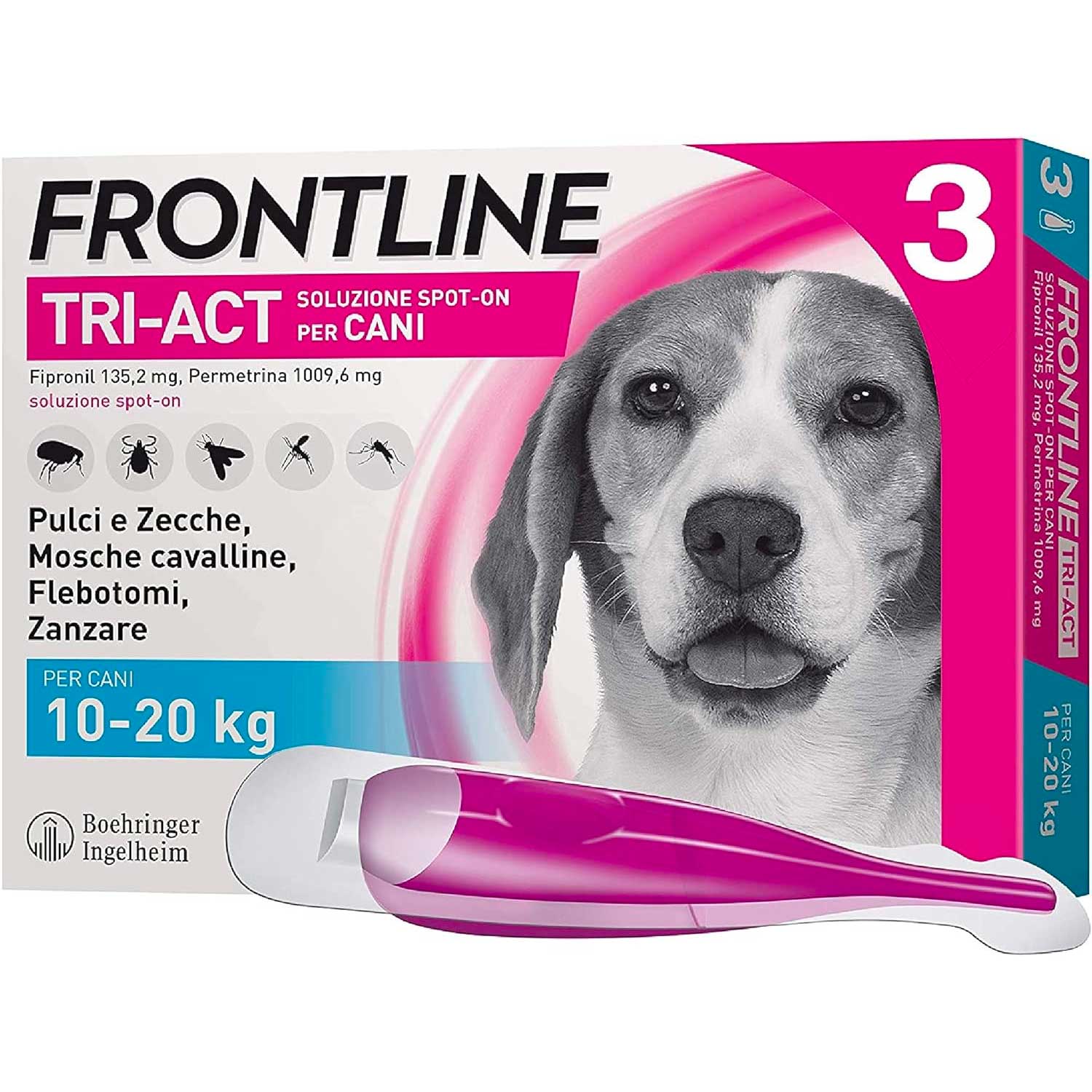 FRONTLINE Triact, 3 Pipette, Cane M (10-20Kg), Antiparassitario Cani e Cuccioli foto 2