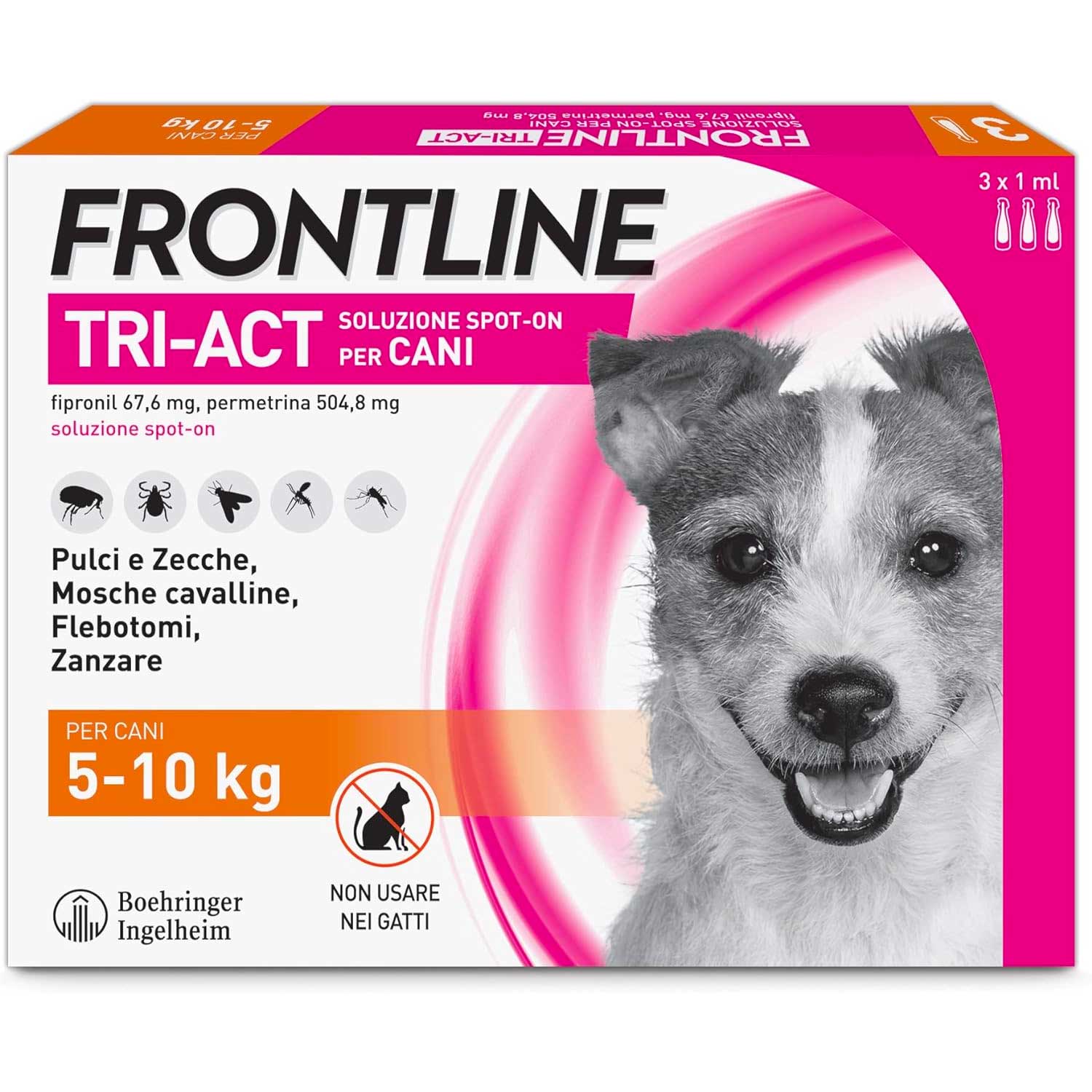 FRONTLINE Triact, 3 Pipette, Cane S (5-10Kg), Antiparassitario Cani e Cuccioli foto 2