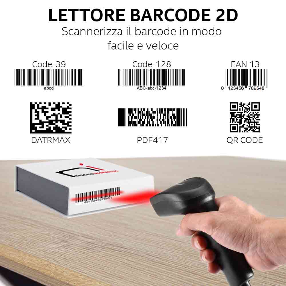 Meteor MT38 Barcode Lettore Codici a Barre 2D 1D QR code Fattura elettronica foto 3