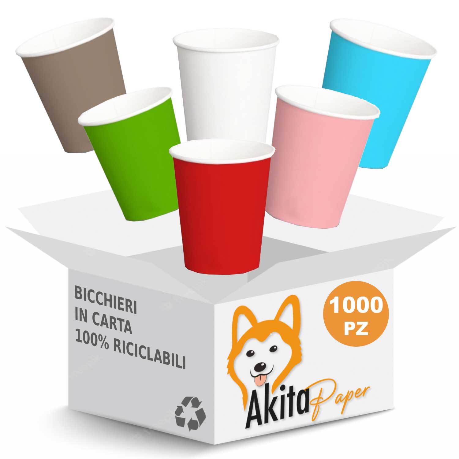 AkitaINK 300 pz Bicchieri Monouso in Carta colorati da 180-200 ml Bicchiere com foto 2