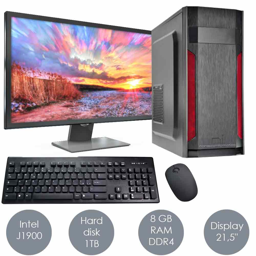 Pc Fisso Windows 10 Intel Quad Core 8gb Ram Hard Disk 1tb Monitor Incluso Nonsoloinformatica 8336