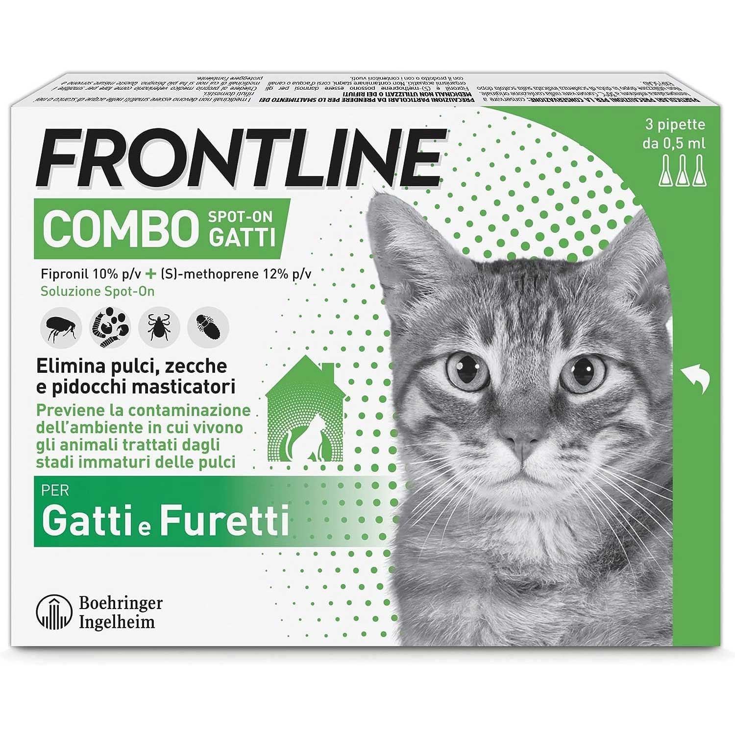 FRONTLINE Combo, 3 Pipette, Antiparassitario per Gatti, Gattini e Furetti foto 2