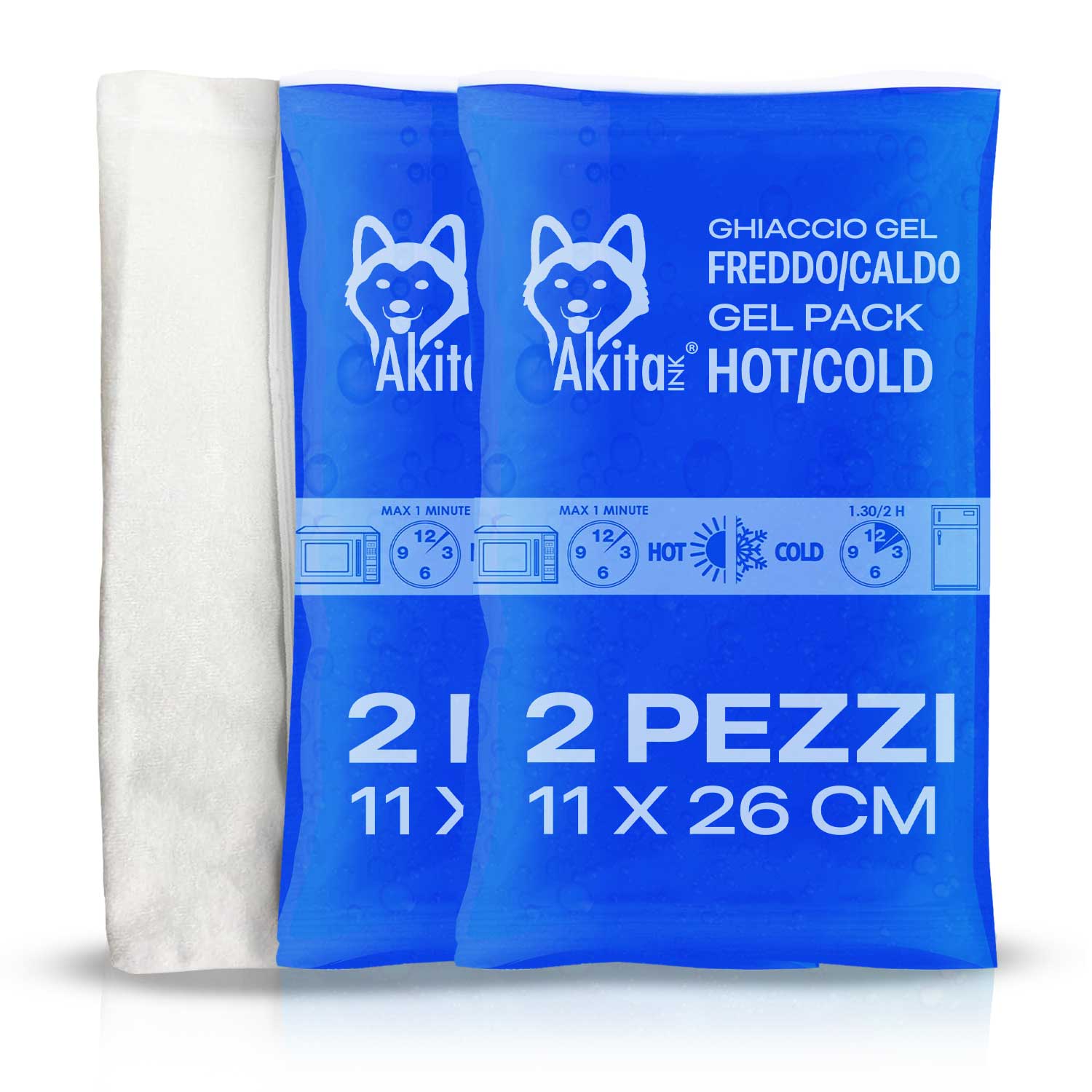 Kit ghiaccio gel riutilizzabile caldo-freddo con sacca, made in italy 2 maxi.