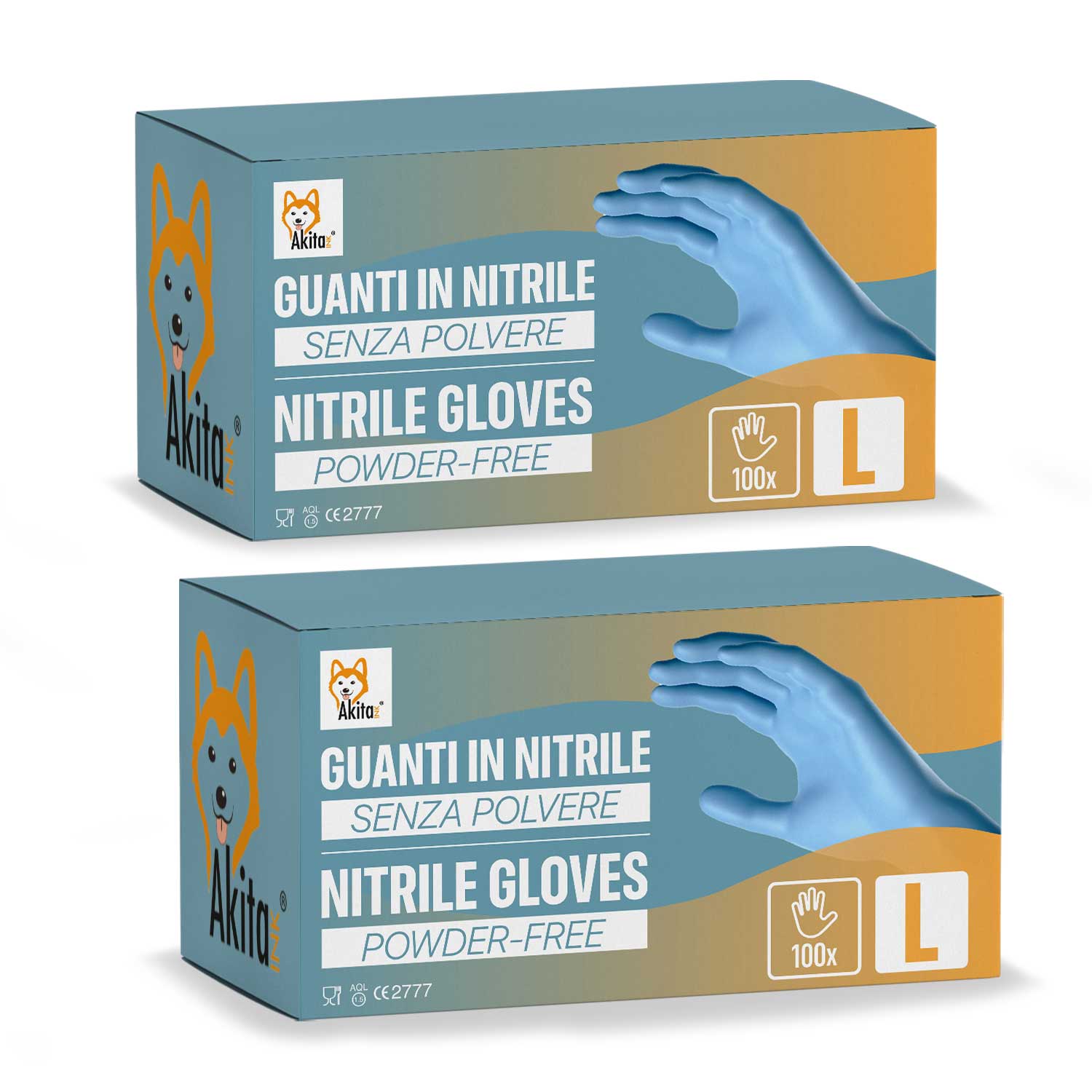 Guanti in nitrile senza polvere per ambiti medici e alimentari 200 blu tg, l.