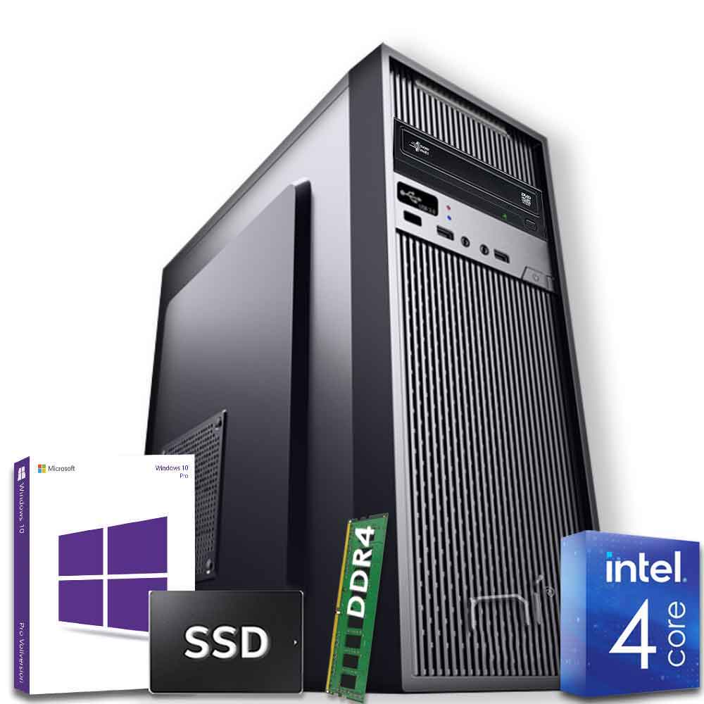 Pc Desktop Windows 10 con licenza Intel quad core 8gb ram DDR4 ssd 240 gb WiFi foto 2