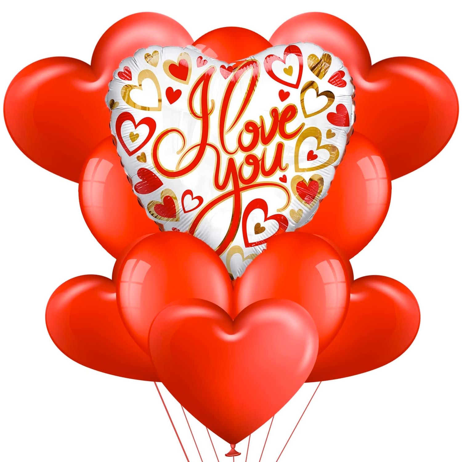 Kit bouquet di palloncini con cuore XXL Cuori Rossi Decorazione Romantica -  Nonsoloinformatica