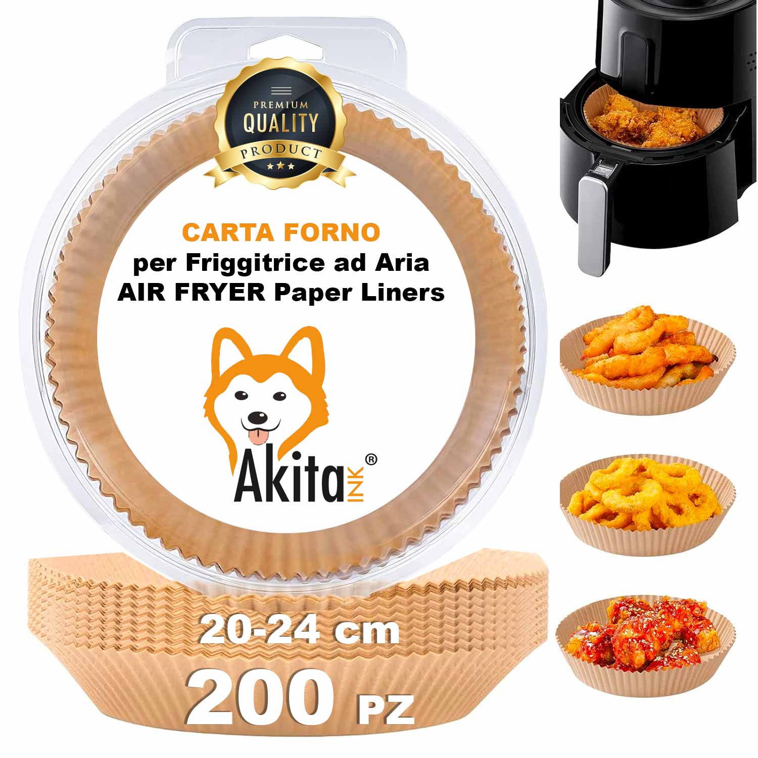 200 Fogli carta da forno per friggitrice ad aria 20-24cm Rotonda foto 2