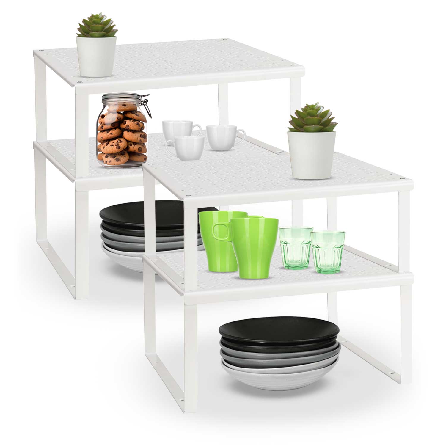 Akitaink scaffale portaspezie, set organizzatori da cucina scaffali 4 pz grandi.