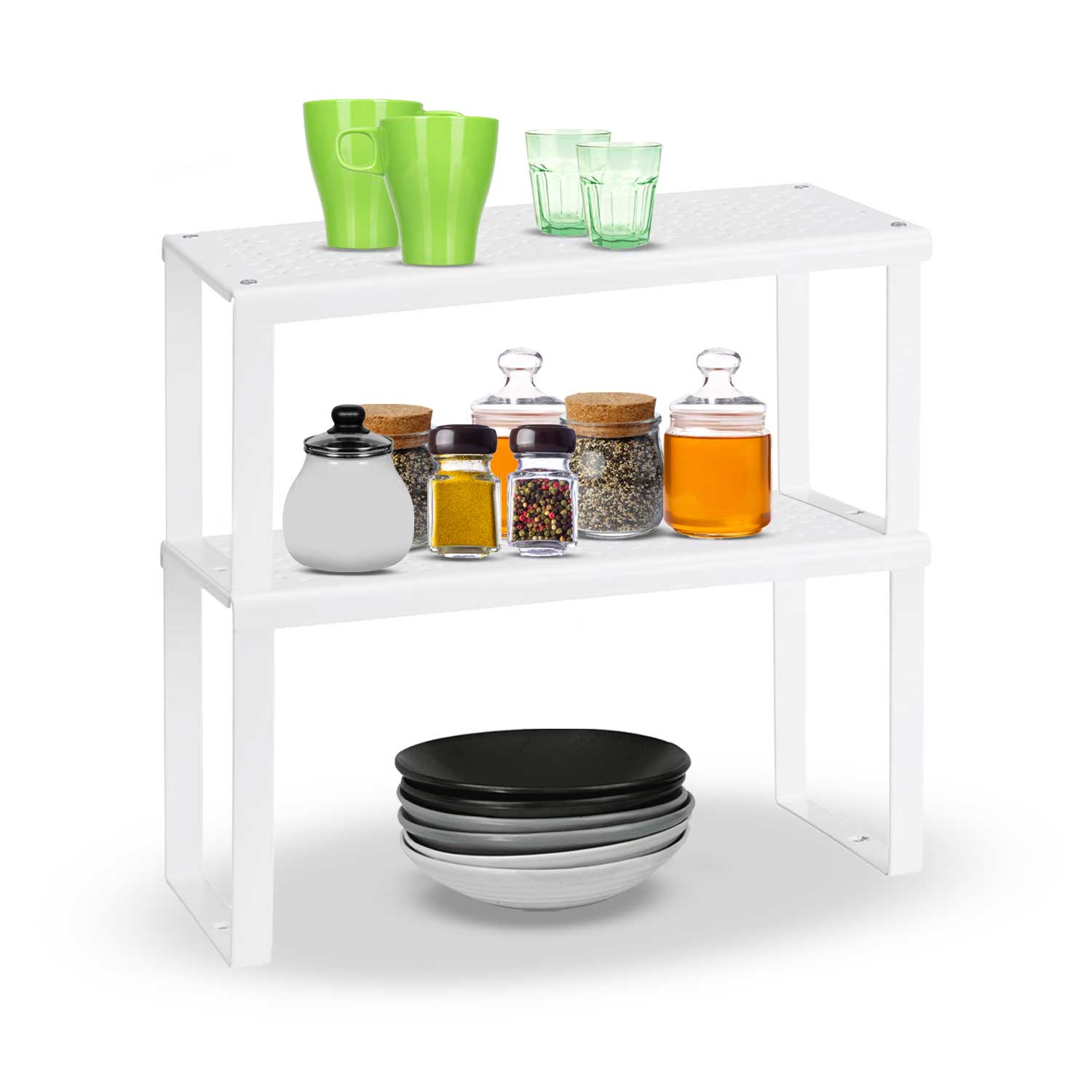 Akitaink scaffale portaspezie, set organizzatori da cucina scaffali 2 pz piccoli.