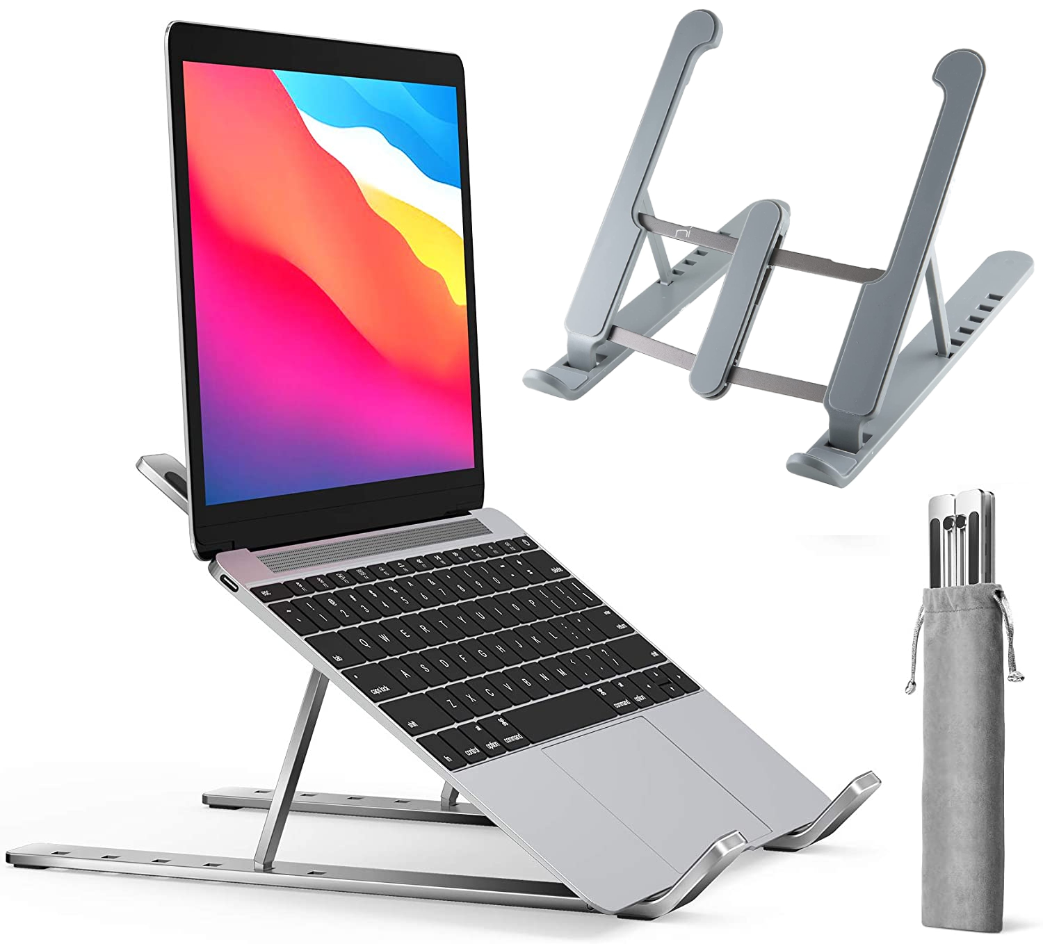 Supporto pc portatile e tablet con 6 livelli regolazione in alluminio -  Nonsoloinformatica