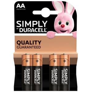 Duracell Simply Batterie Stilo LR6 MN1500 AA Alcaline 4pz foto 2