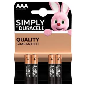 Duracell Simply Batterie Mini Stilo LR03 MN2400 AAA Alcaline 4pz foto 2