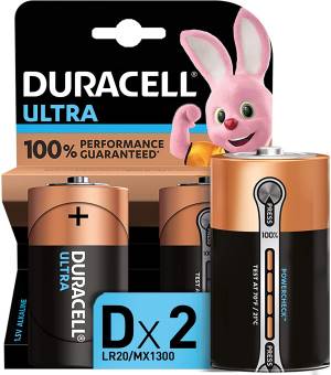 Duracell Ultra Batterie Torcia LR20 MX1300 D Alcaline 2pz foto 2