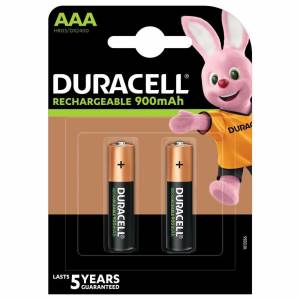 Duracell Ricaricabili Batterie Mini Stilo 900mAh HR03 DX2400 AAA 2pz foto 2