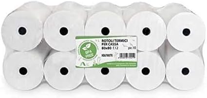 10 rotoli di carta termica CF per registratori di cassa, 80 x 80 cm, foro 12 mm, foto 2
