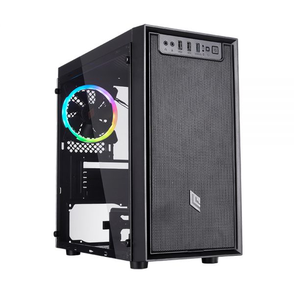 CASE MINI-TOWER NO PSU FOBIA L4 BLK 1USB3 2USB2 VETRO TEMPERATO RGB FAN foto 2